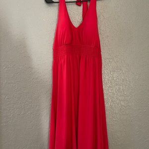 Ana 1x red halter dress, sexy, low back